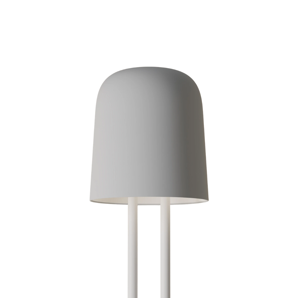 The mist Gio Floor Light from Gantri with the white rod option.