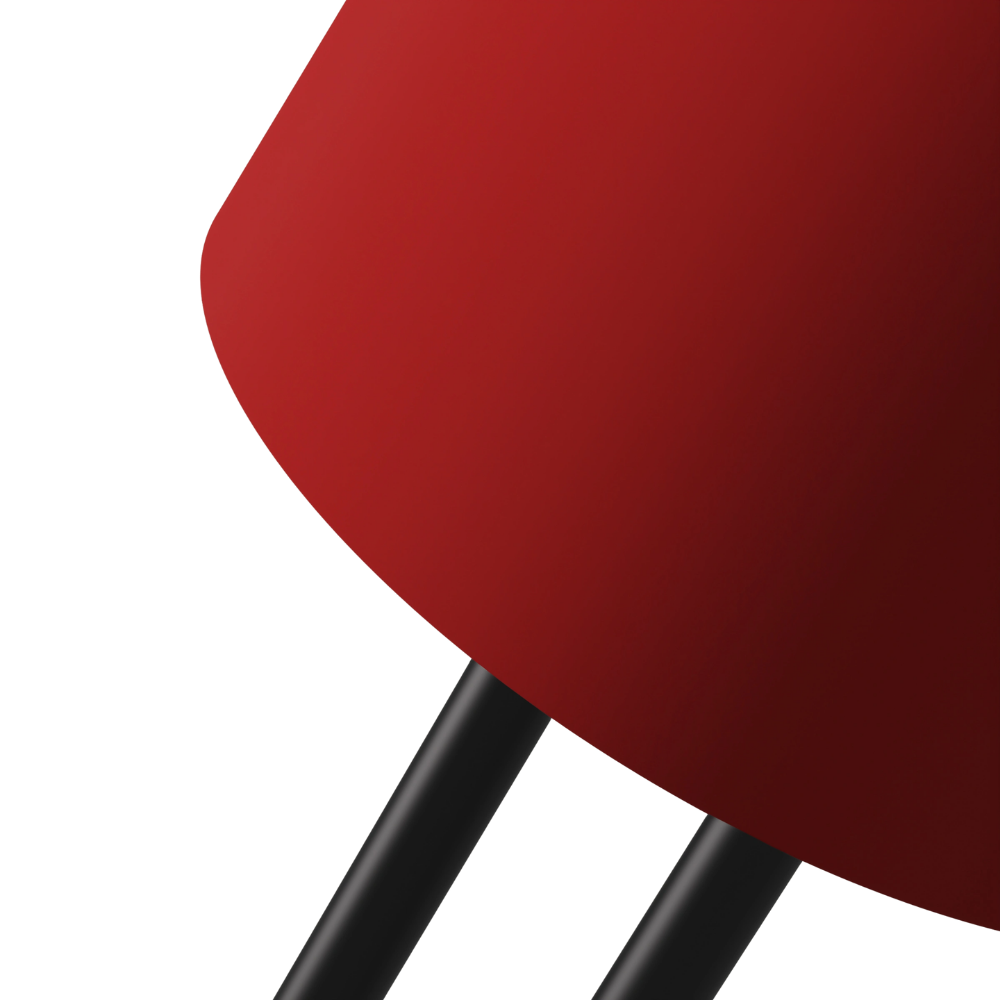 The poppy Gio Floor Light from Gantri with the black rod option close up.