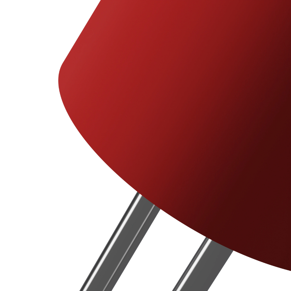 The poppy Gio Floor Light from Gantri with the chrome rod option close up.