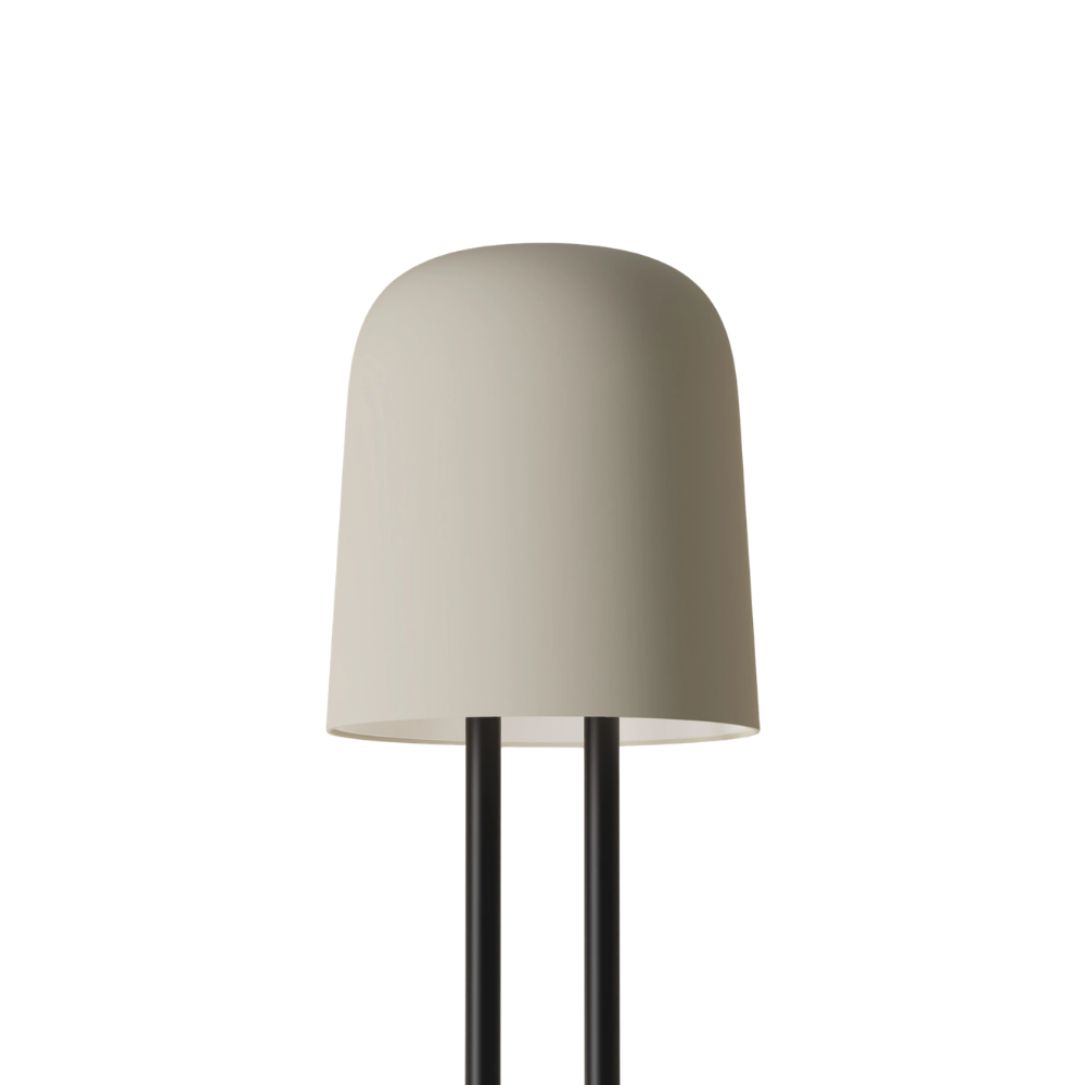 The sand Gio Floor Light from Gantri with the black rod option.