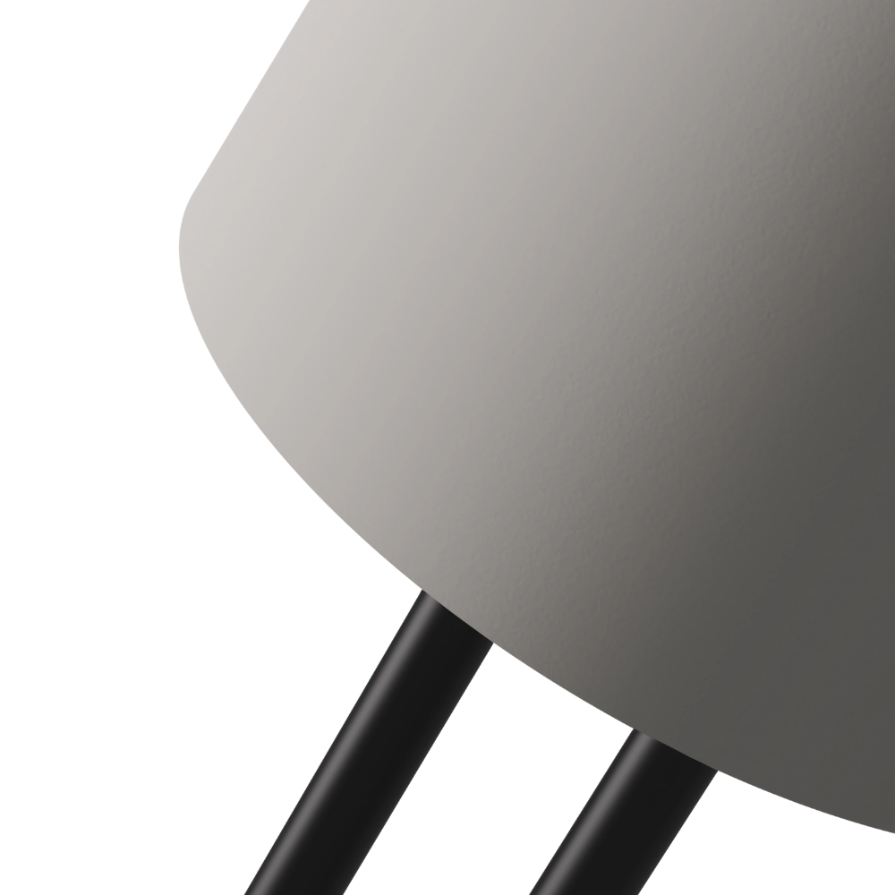 The stone Gio Floor Light from Gantri with the black rod option close up.
