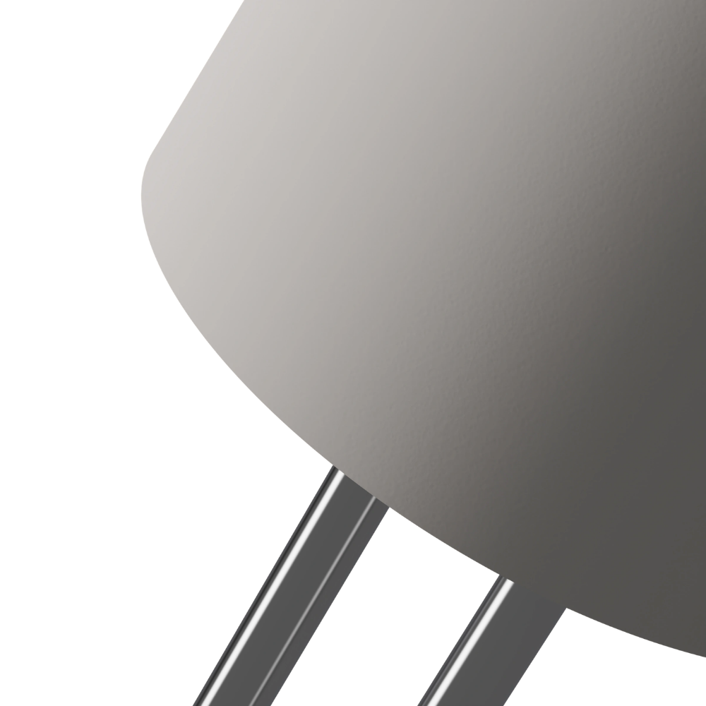 The stone Gio Floor Light from Gantri with the chrome rod option close up.