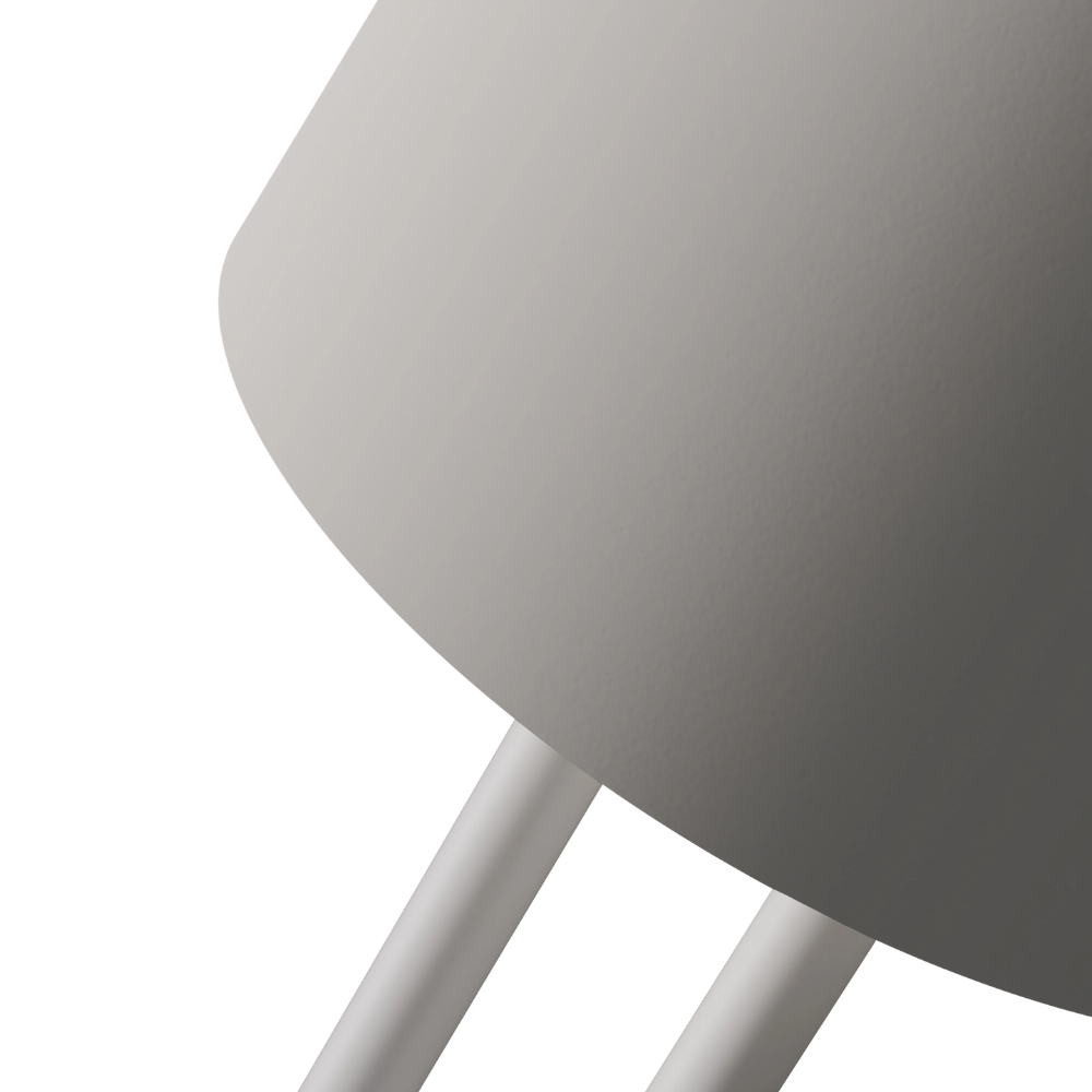 The stone Gio Floor Light from Gantri with the white rod option close up.