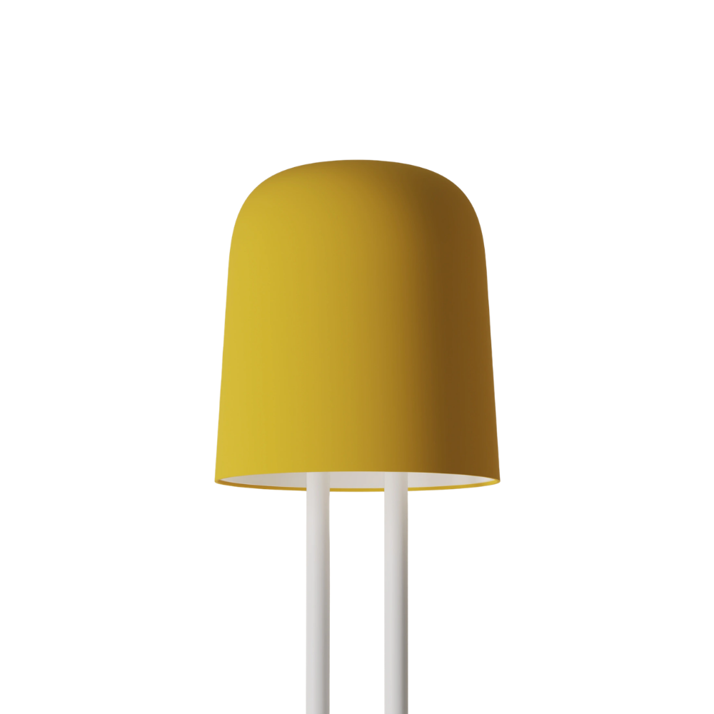The sunrise Gio Floor Light from Gantri with the white rod option.