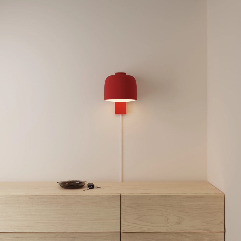 The canyon Gio Wall Light from Gantri in a primary bedroom.
