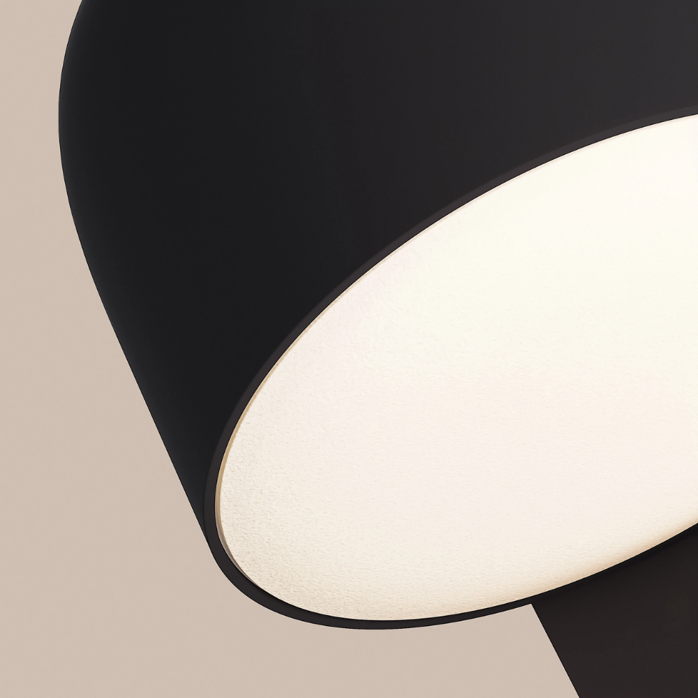 The carbon Gio Wall Light from Gantri close up.