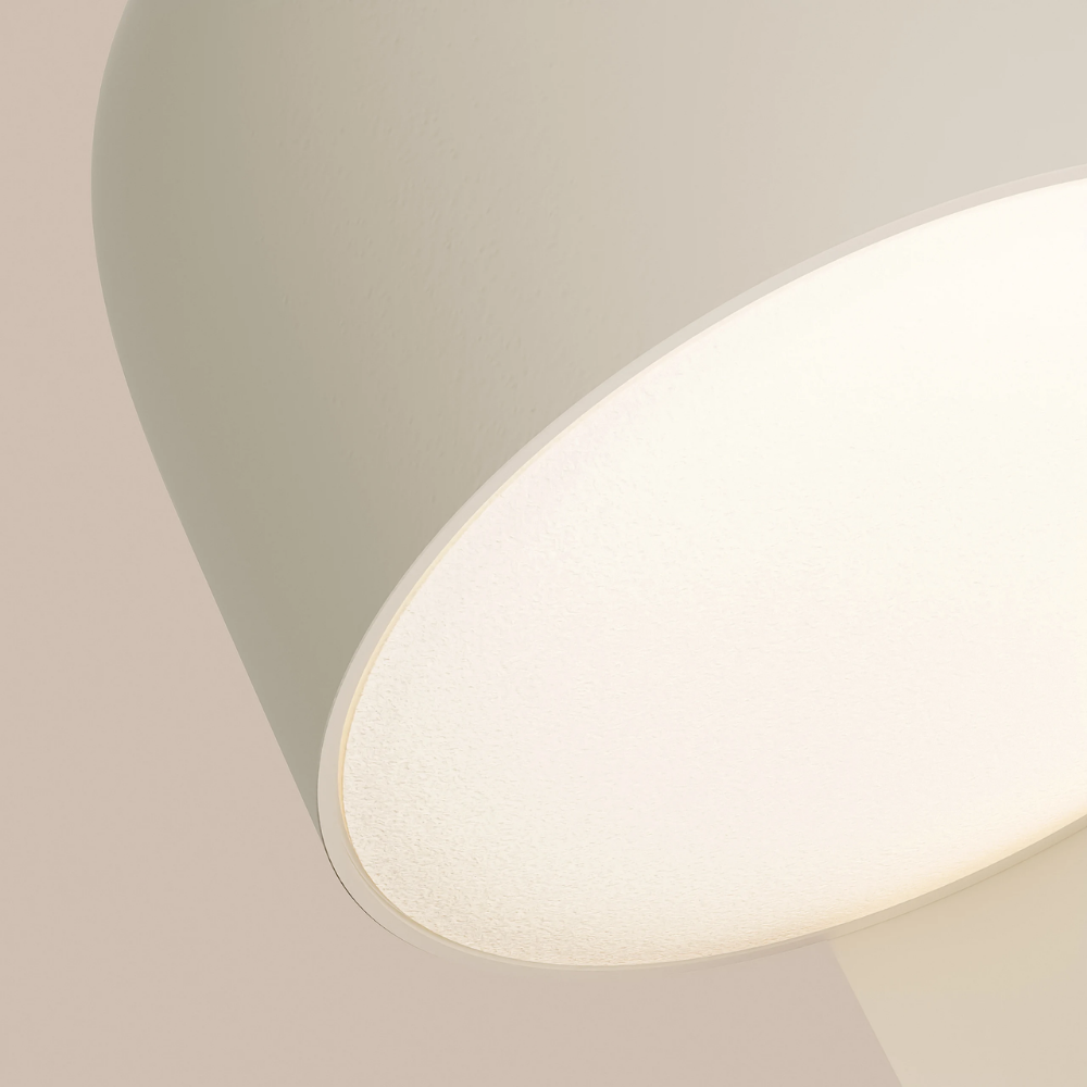 The sand Gio Wall Light from Gantri close up.