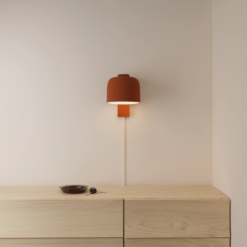 The sedona Gio Wall Light from Gantri in a primary bedroom.