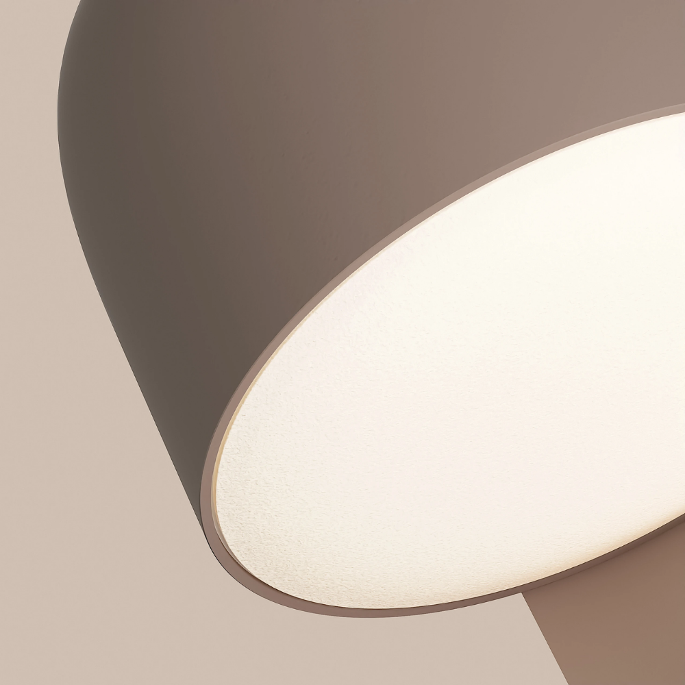 The smoke Gio Wall Light from Gantri close up.