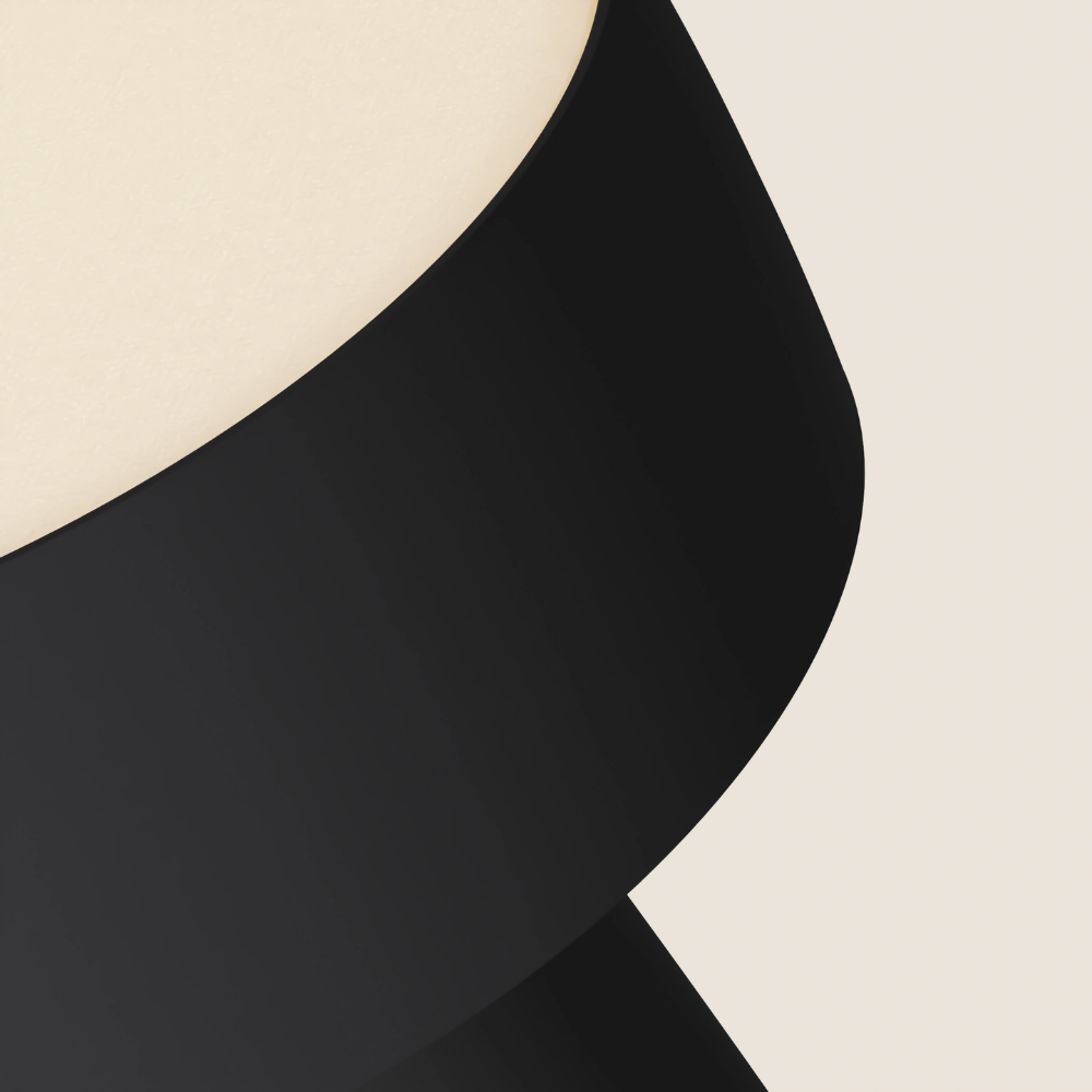 The carbon Hula Table Light from Gantri close up.