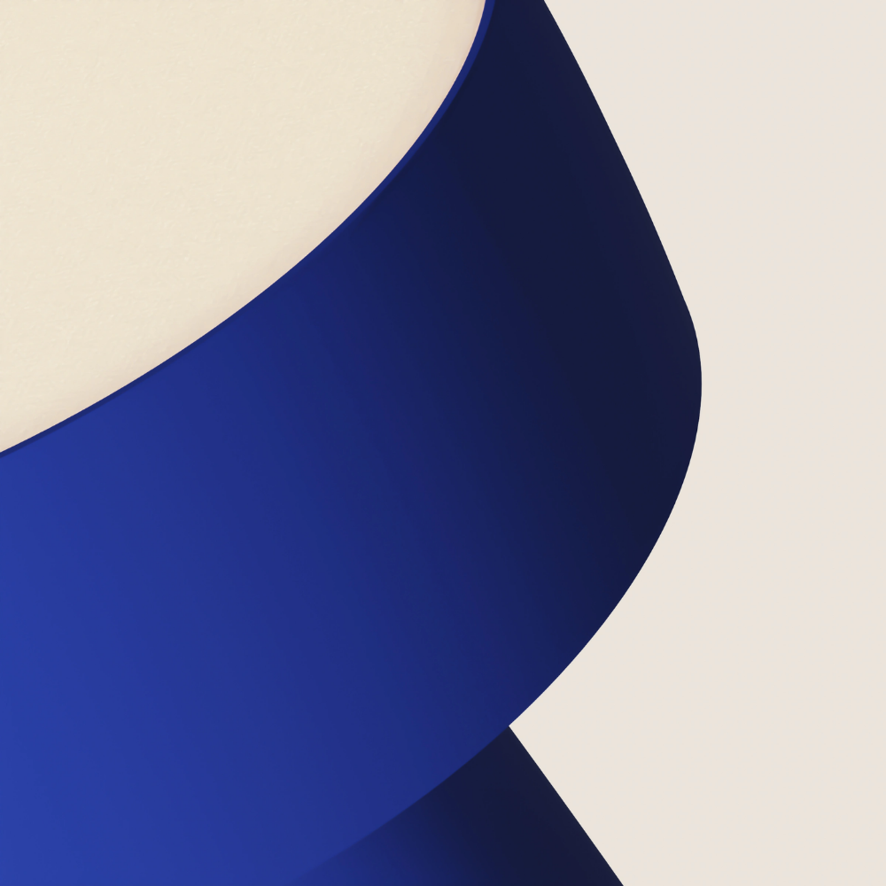 The cobalt Hula Table Light from Gantri close up.