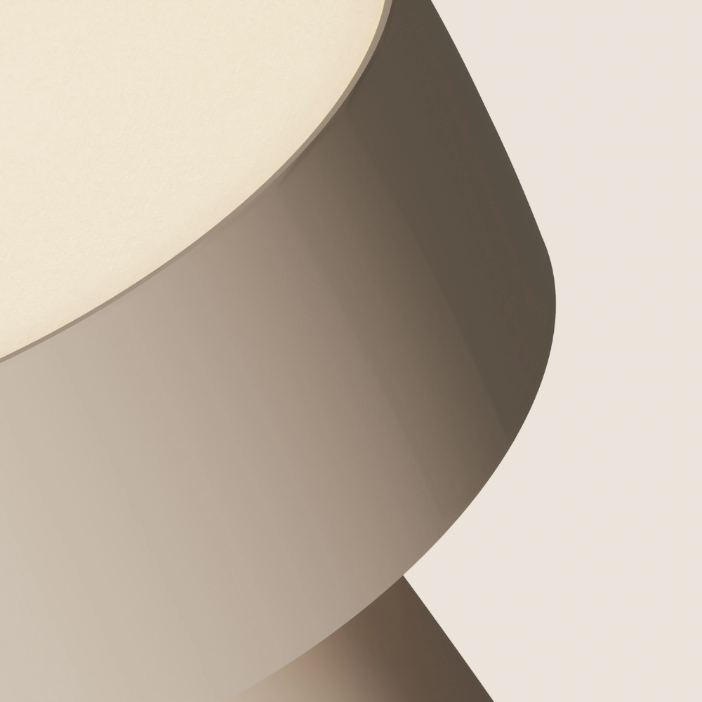 The peach Hula Table Light from Gantri close up.