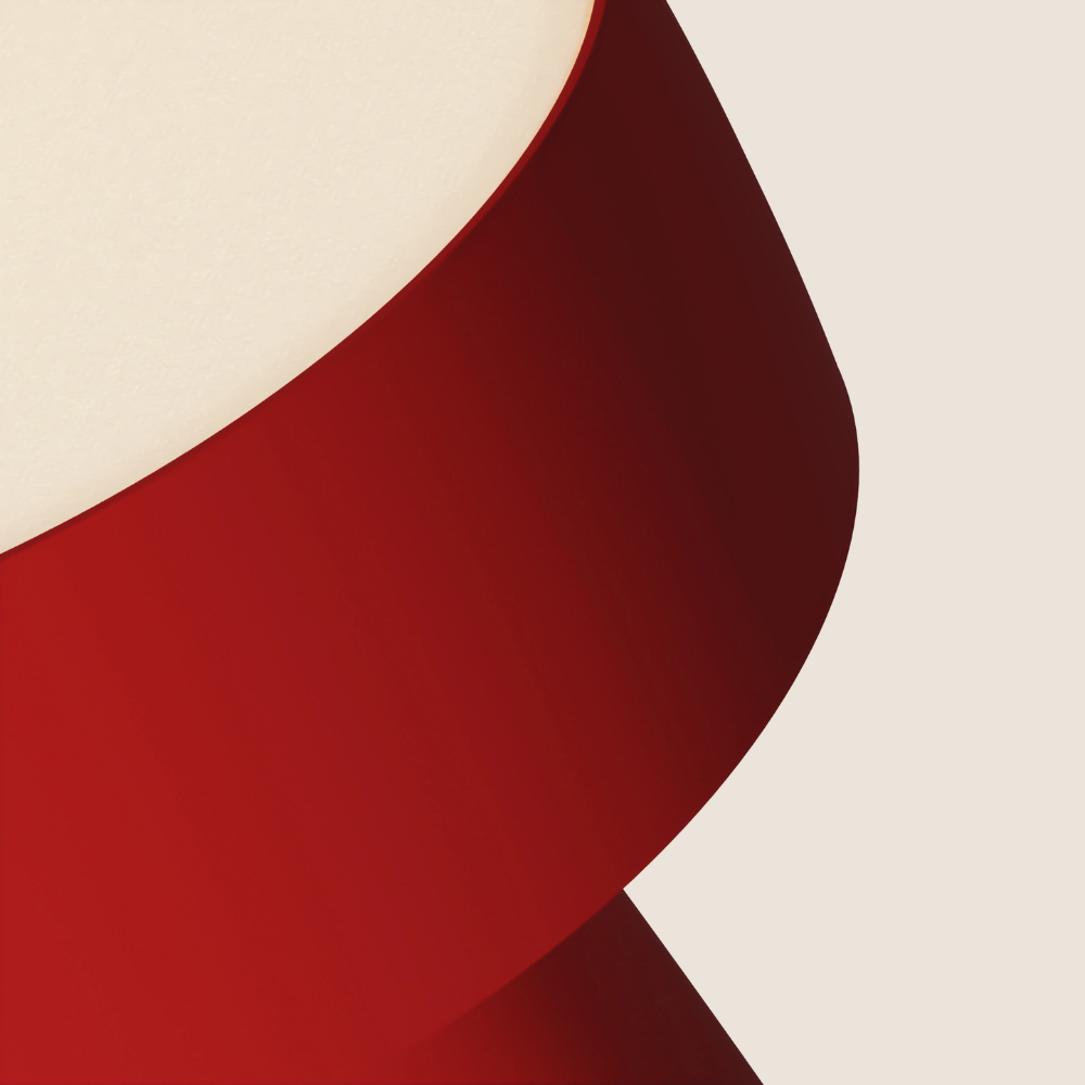 The poppy Hula Table Light from Gantri close up.