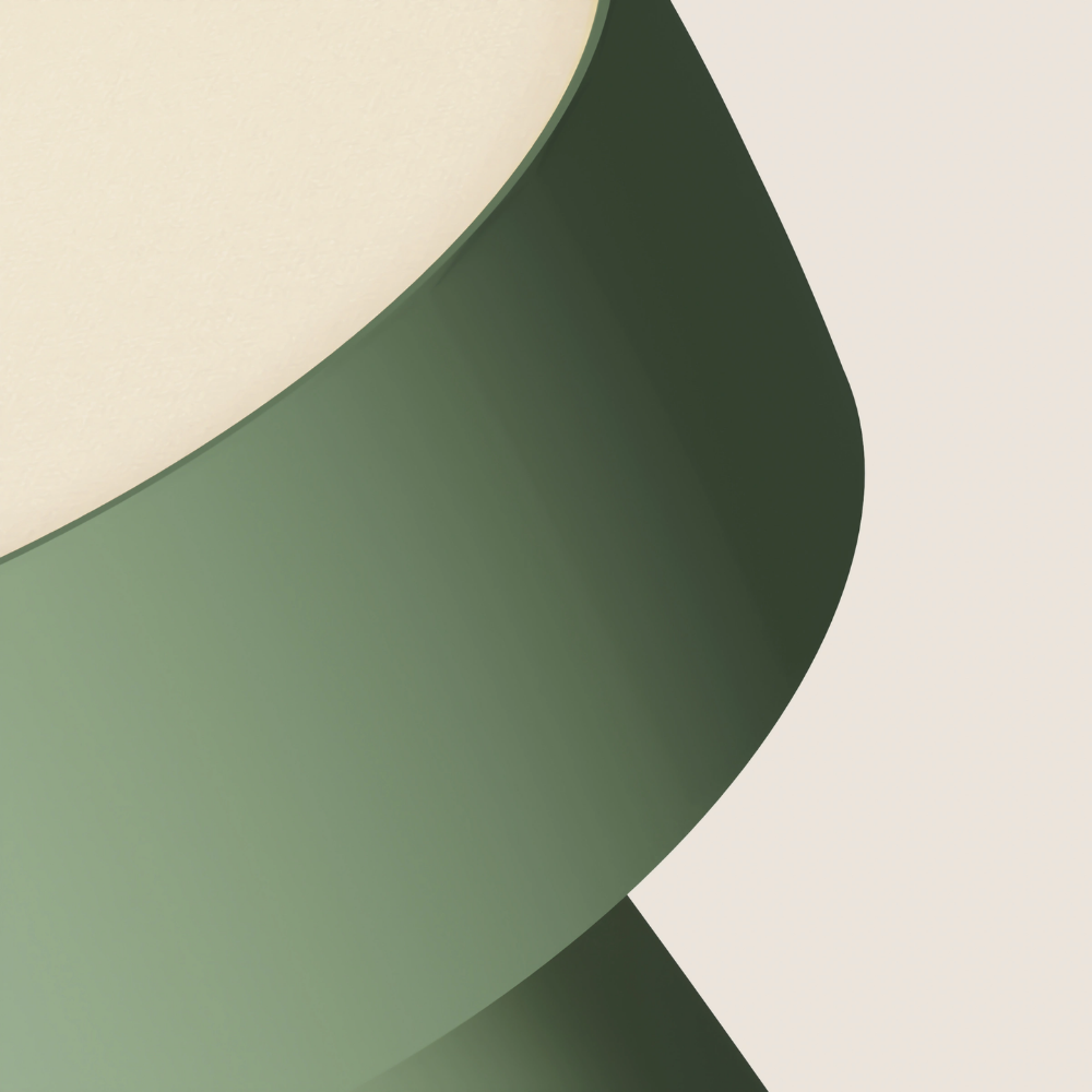 The sage Hula Table Light from Gantri close up.