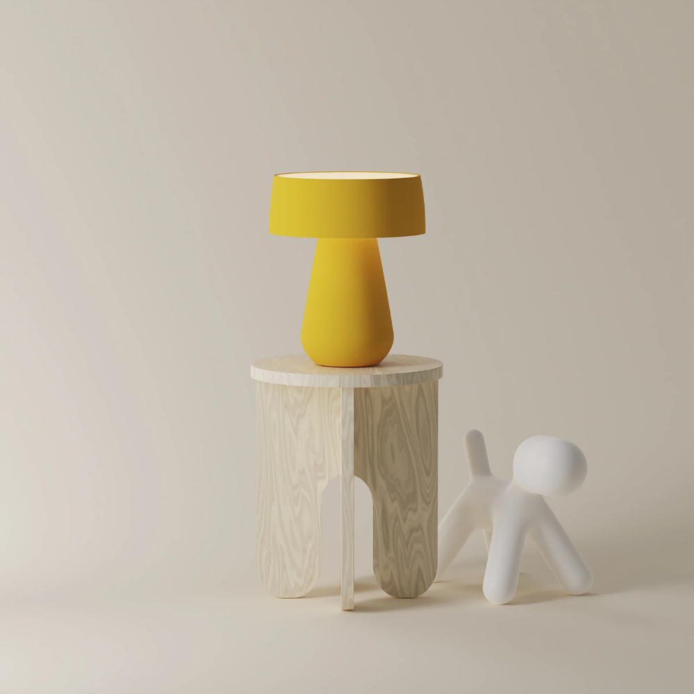 The sunrise Hula Table Light from Gantri in the studio.