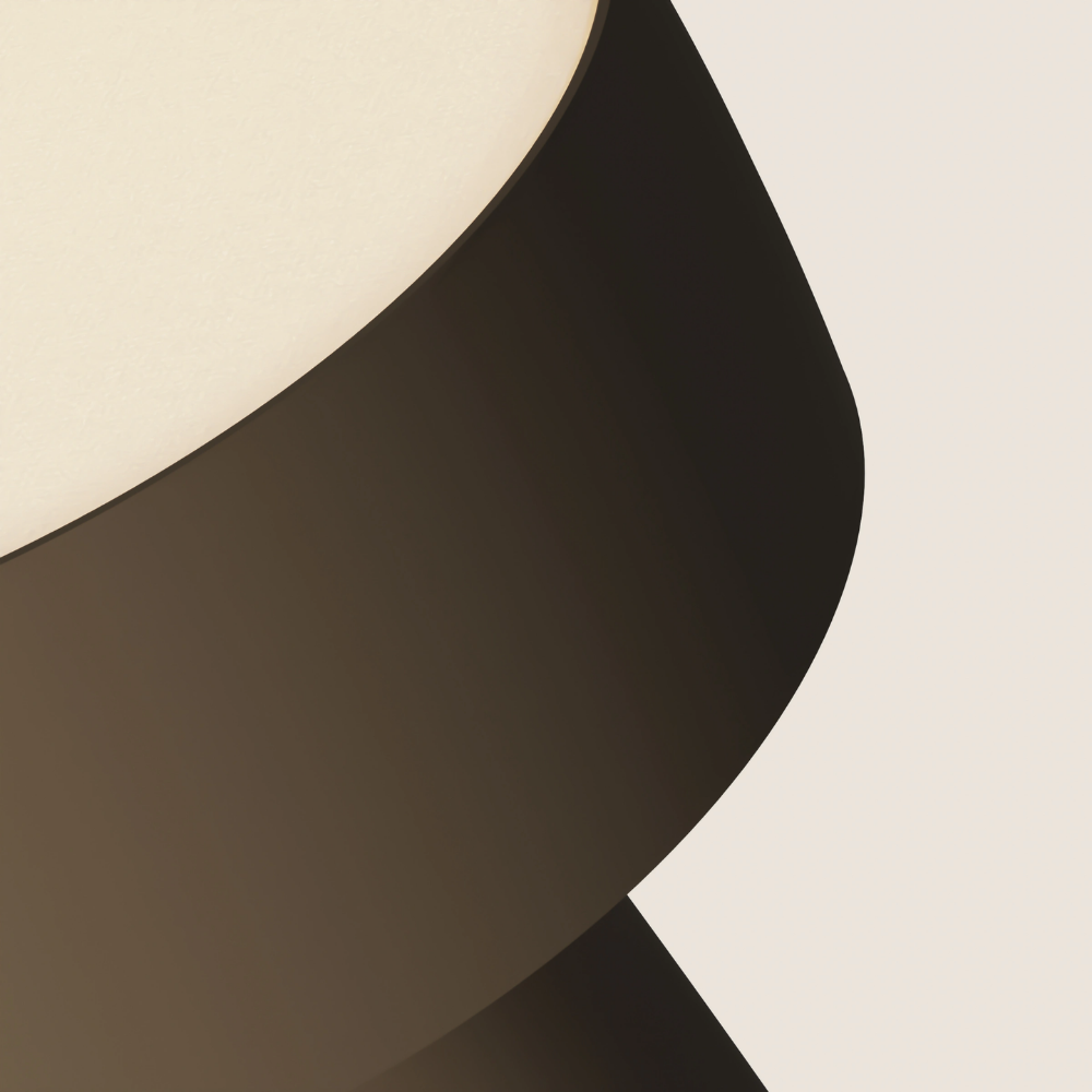 The walnut Hula Table Light from Gantri close up.