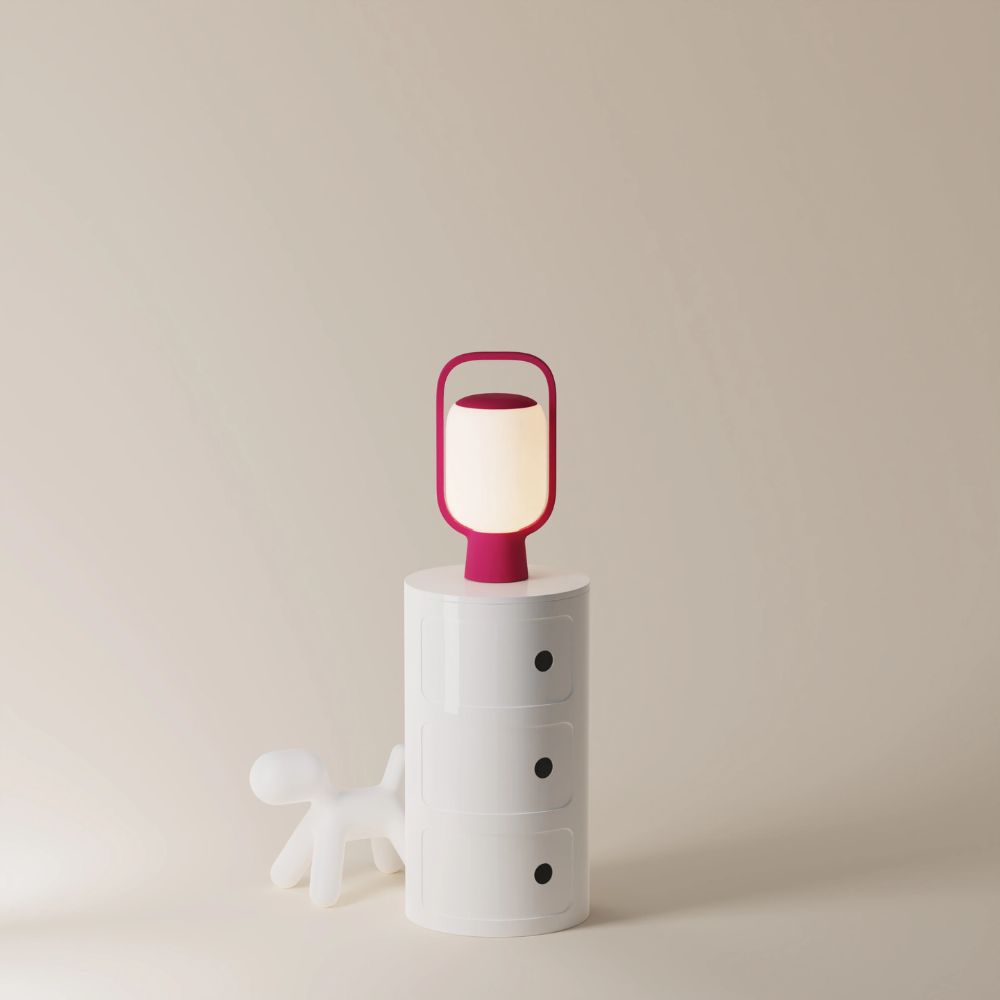 The hibiscus Kero Table Light from Gantri in a home office.