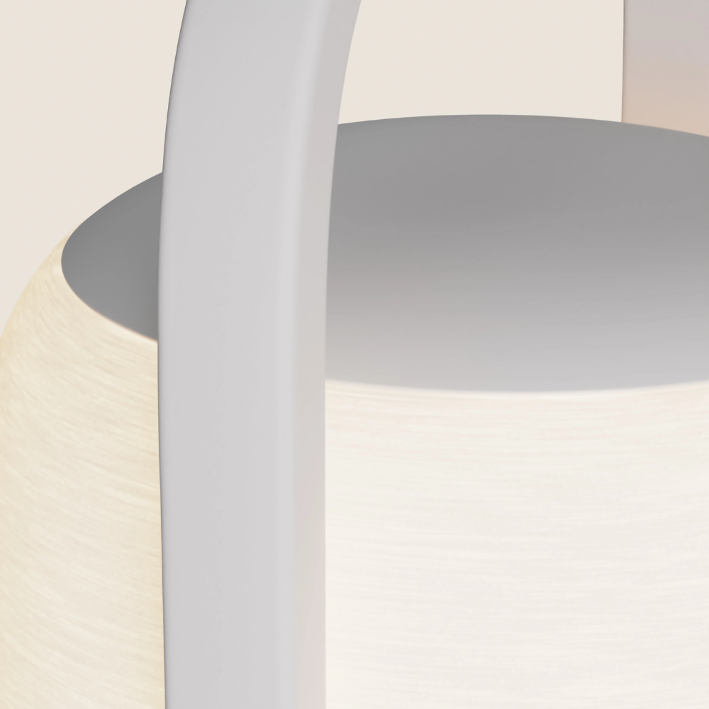 The snow Kero Table Light from Gantri close up.