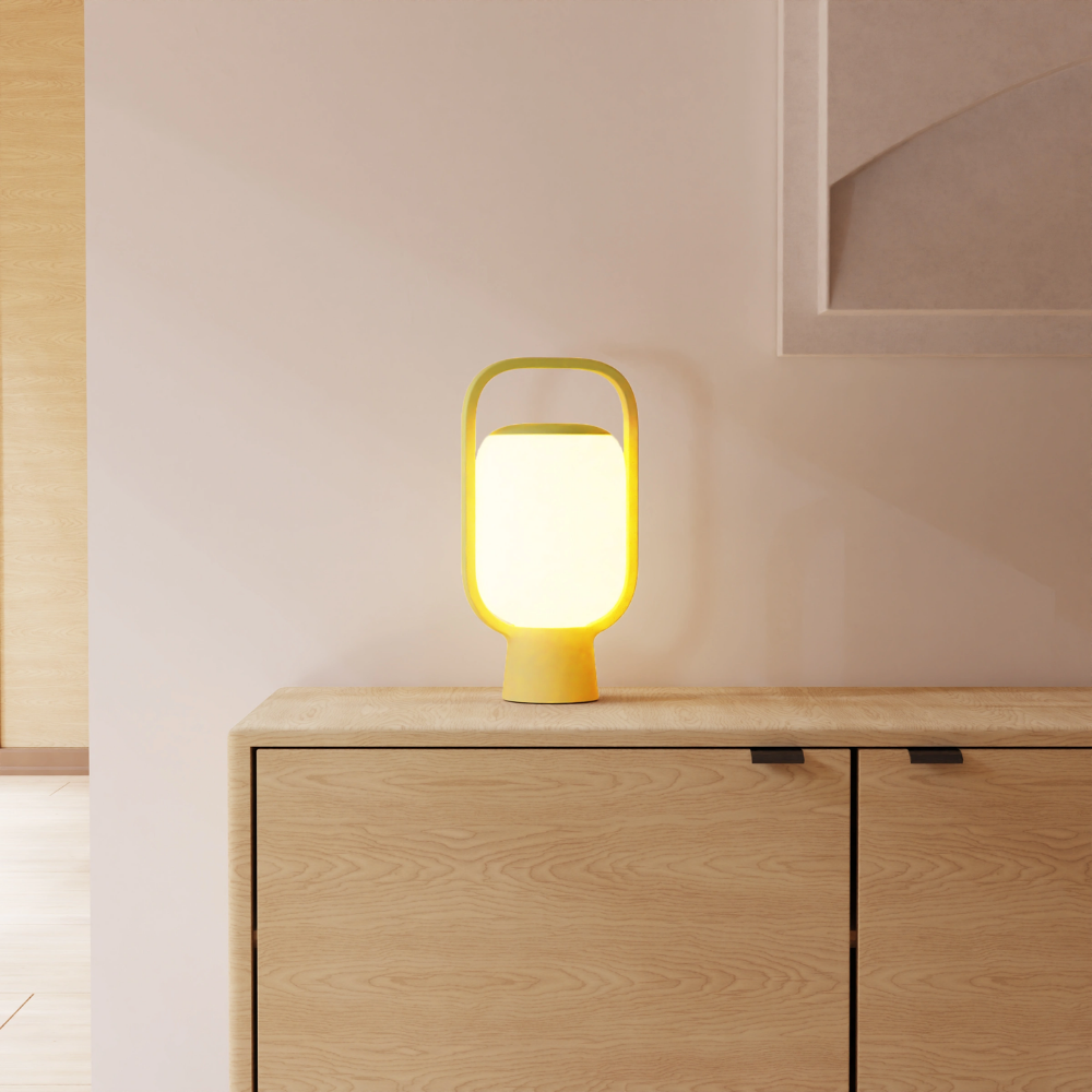 The sprout Kero Table Light from Gantri in a family area.