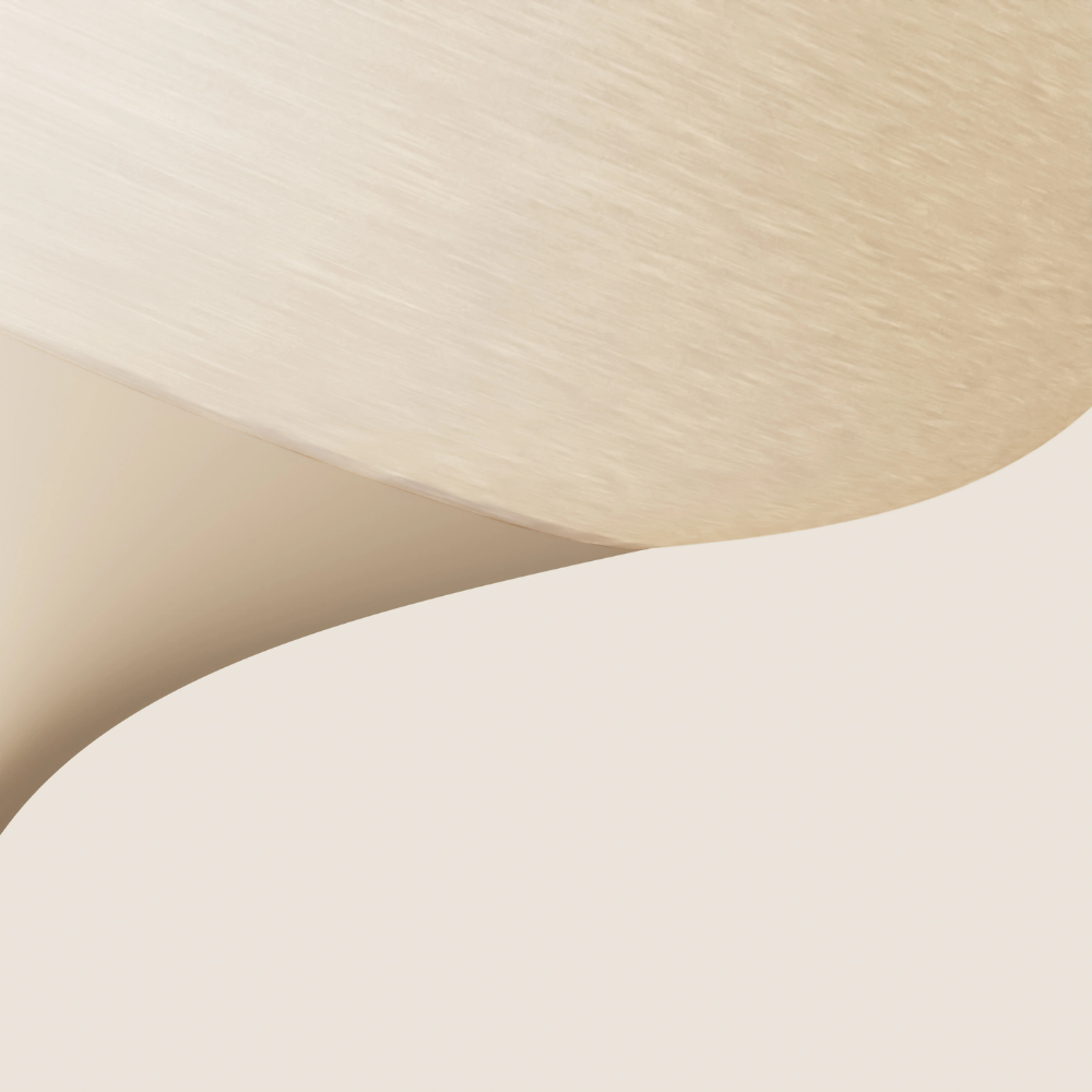 The peach Kobble Floor Light from Gantri close up.