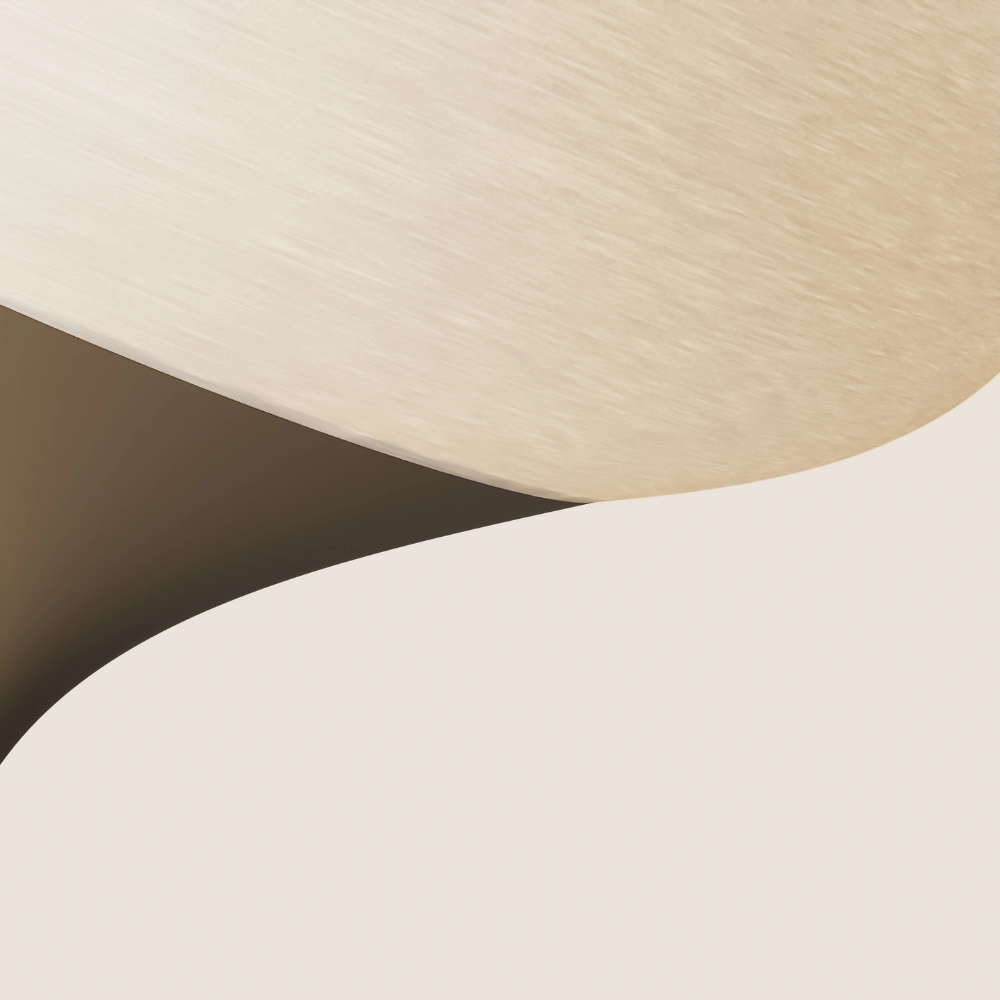 The walnut Kobble Floor Light from Gantri close up.