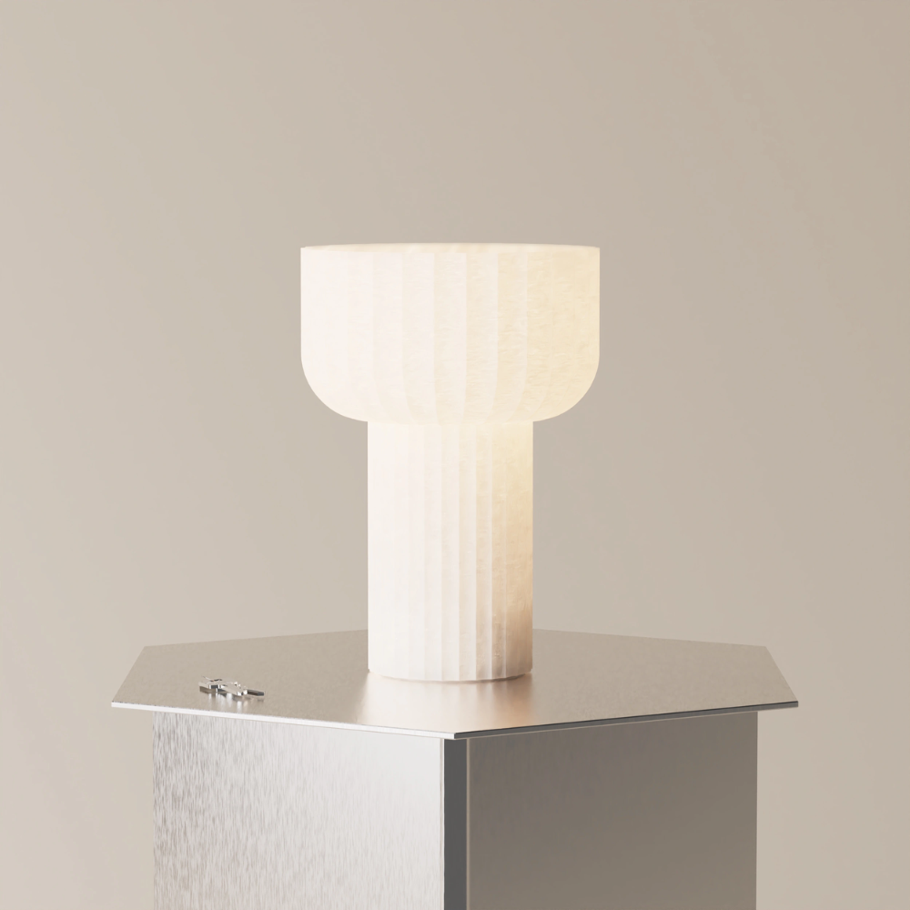 The Word Table Light from Gantri in a studio.