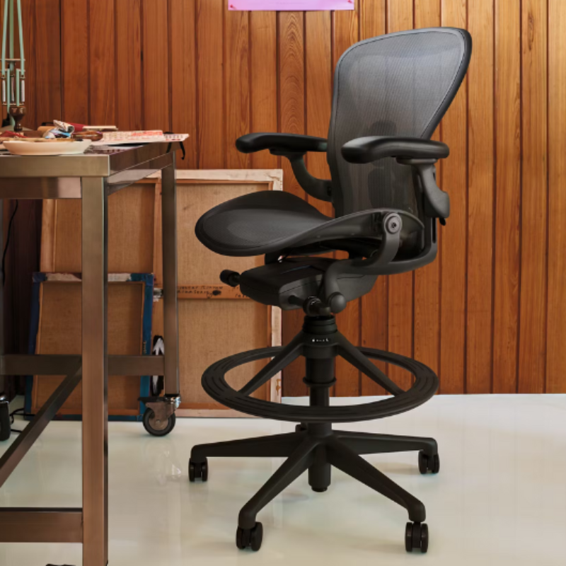 The Aeron Stool from Herman Miller in a home office.