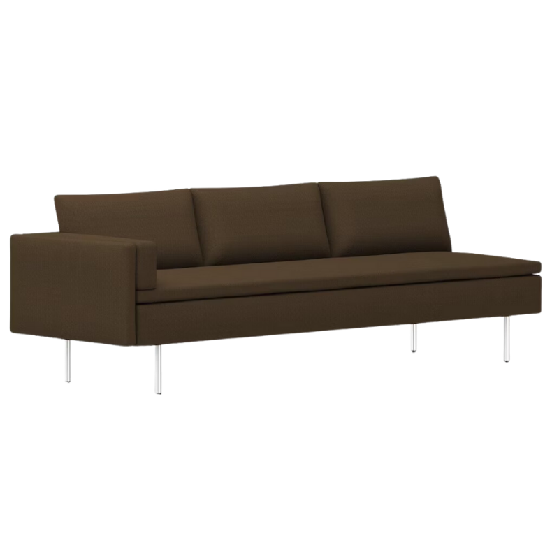The Bolster Three Seat Sofa from Herman Miller with right arm in sienna hopsak upholstery.