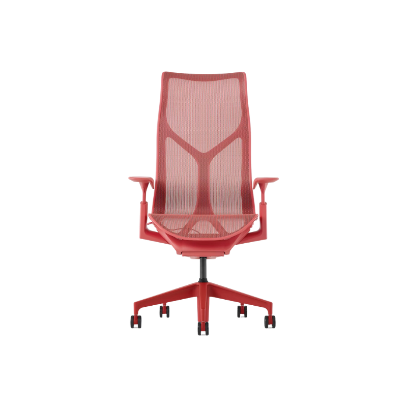 The canyon Cosm Office Chair with high back and adjustable arms from Herman Miller features auto-harmonic tilt and a flexible frame.