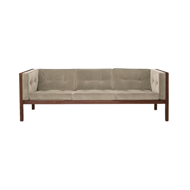 The Cube Sofa 80 inch Shiitake Walnut from Herman Miller.