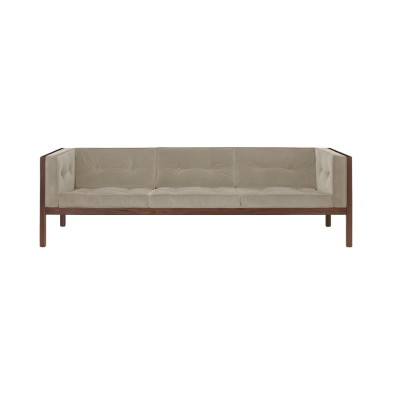 The Cube Sofa 92 inch Shiitake Walnut from Herman Miller.