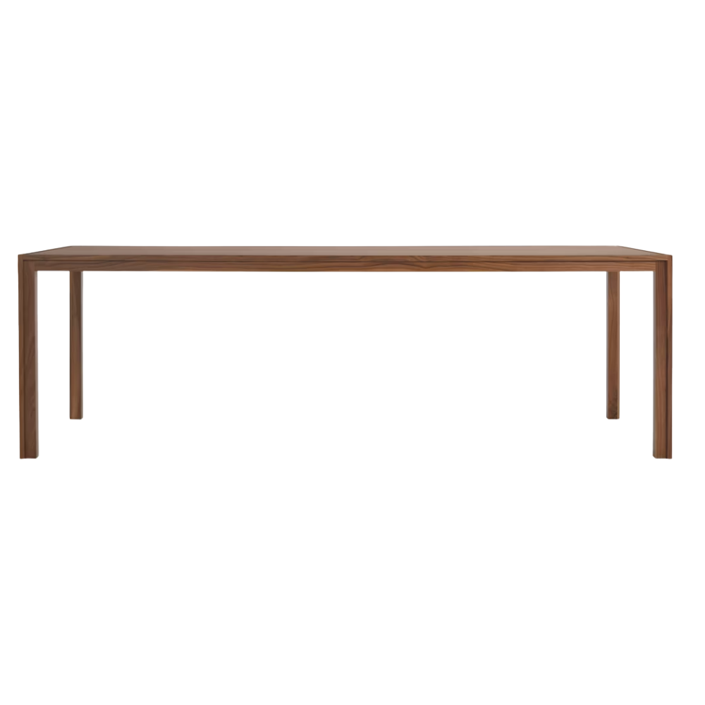 The walnut 92 x 36 inch Doubleframe Table from Herman Miller.