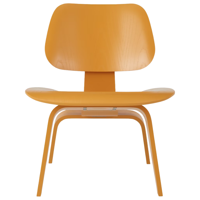 The Deep Yellow Stain Eames Molded Plywood Lounge Chair Wood Base from Herman Miller.