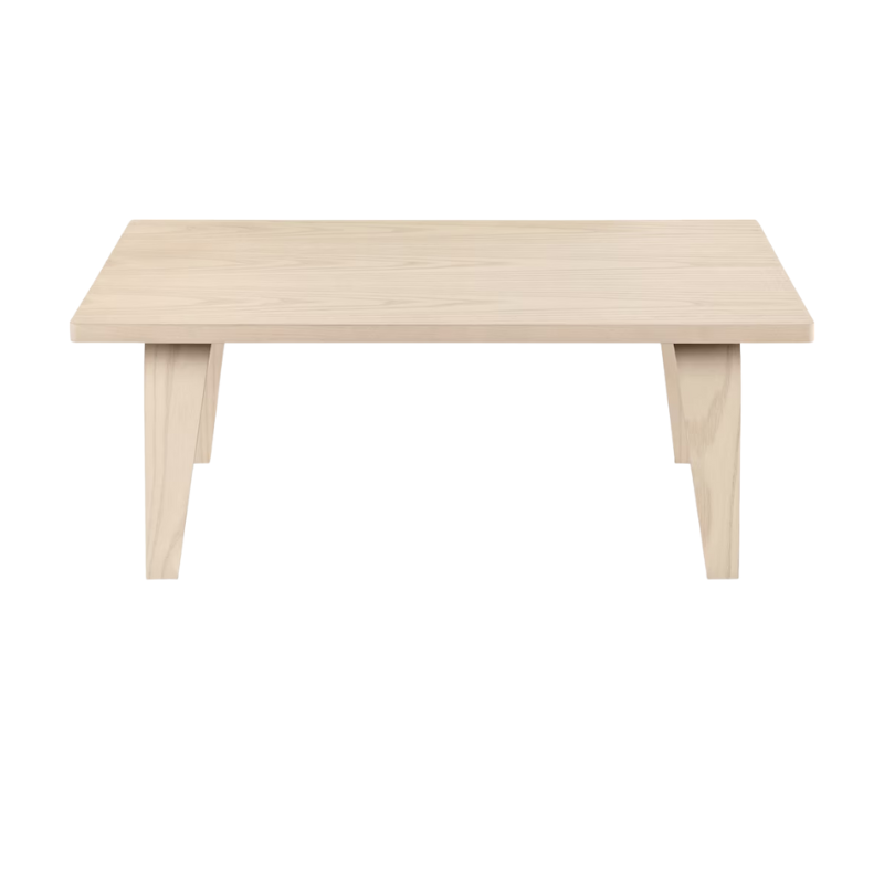 The 22 by 36 inch studio white ash veneer Eames Rectangular Coffee Table.