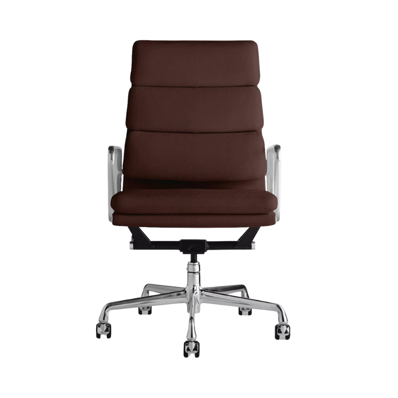 The Eames Soft Pad Executive Chair Stow Leather Gala from Herman Miller.