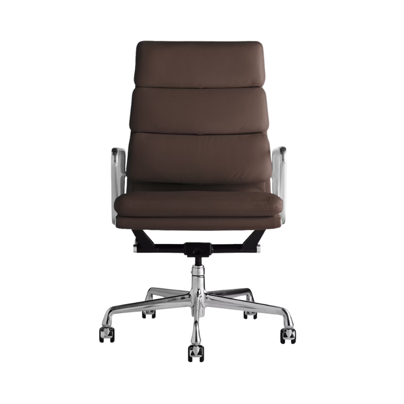 The Eames Soft Pad Executive Chair Vicenza Leather Chocolate from Herman Miller.