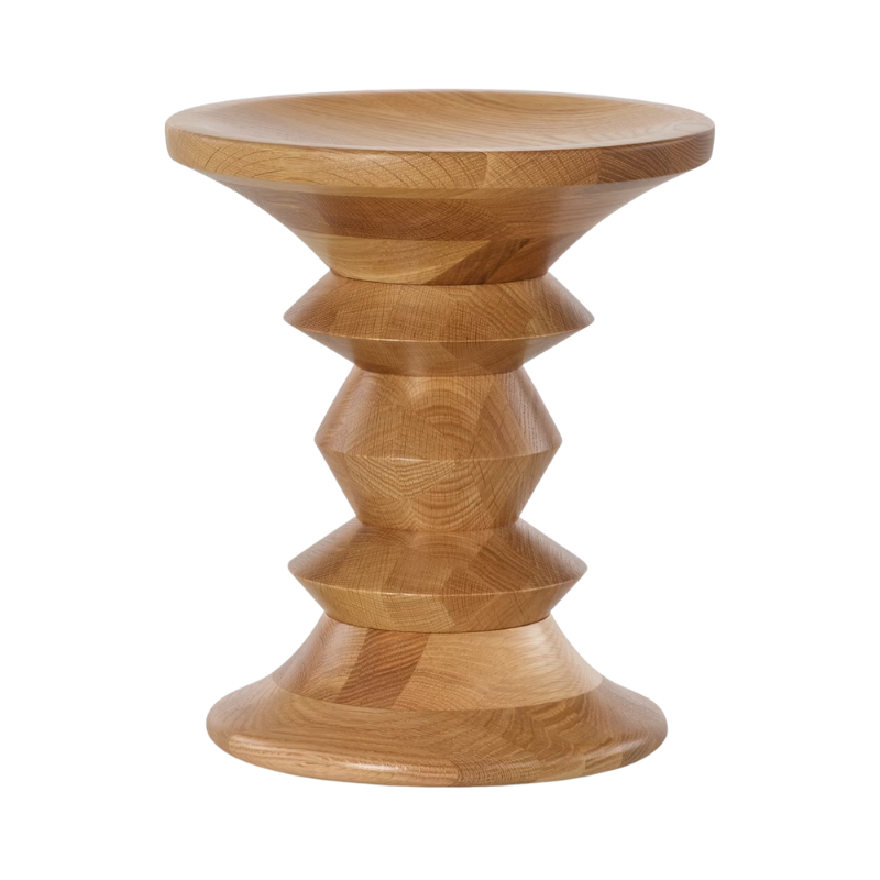 The Eames Turned Stool Shape C White Oak from Herman Miller.
