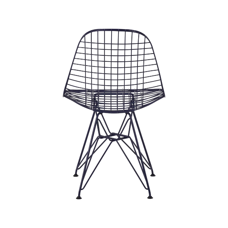 The Eames Wire Chair from Herman Miller, designed by Herman Miller x HAY in black blue rear angle.