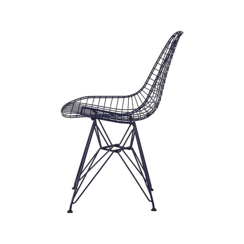 The Eames Wire Chair from Herman Miller, designed by Herman Miller x HAY in black blue side.