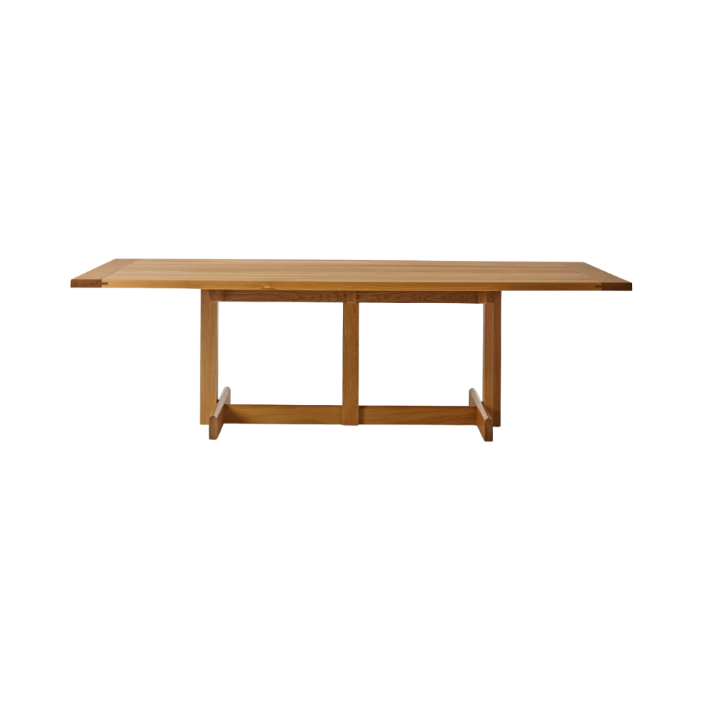 The 99 inch white oak Land Dining Table from Herman Miller.