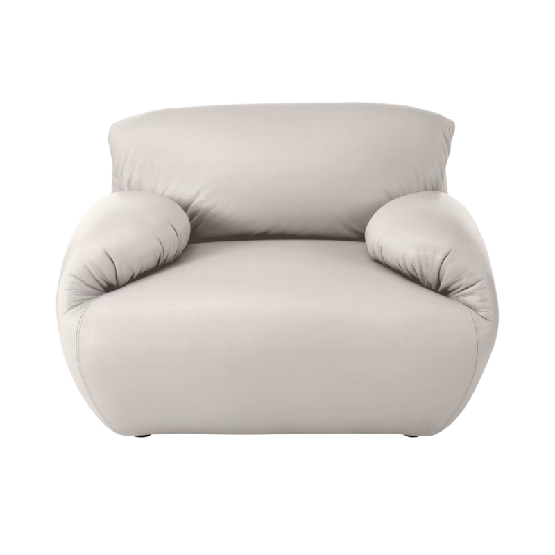 The Leather Luva Modular Armchair Raise Leather Creme from Herman Miller.
