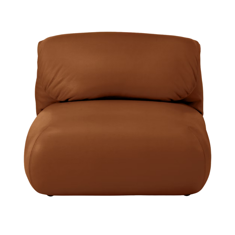 The Leather Luva Modular Armless Chair Raise Leather Canyon from Herman Miller.