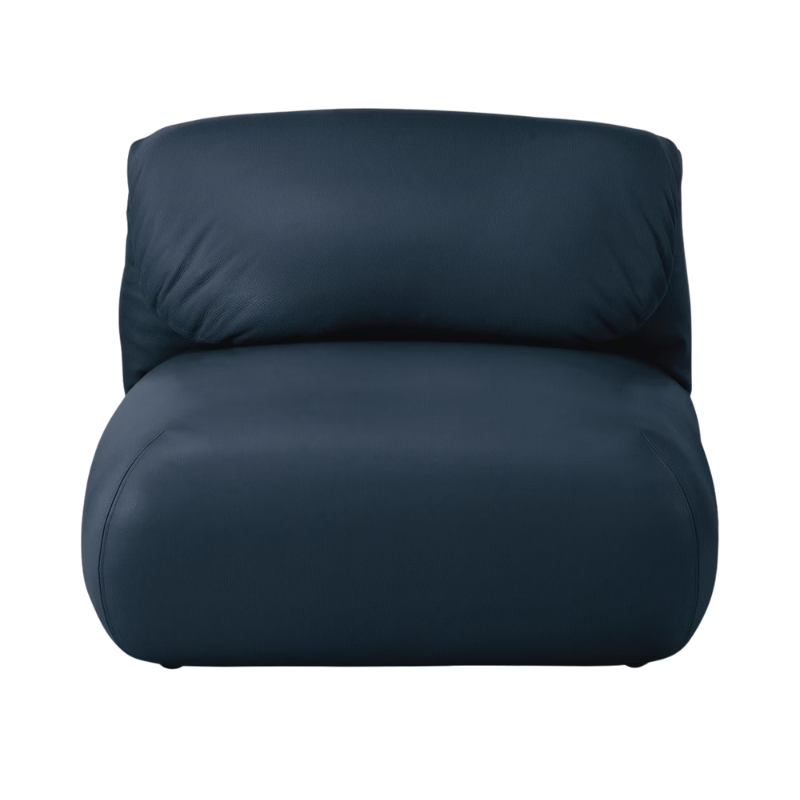 The Leather Luva Modular Armless Chair Raise Leather Oasis from Herman Miller.