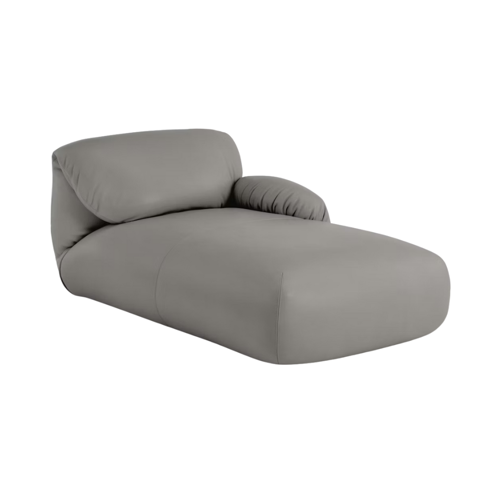 The Leather Luva Modular Chaise Prone Leather Script Right from Herman Miller.