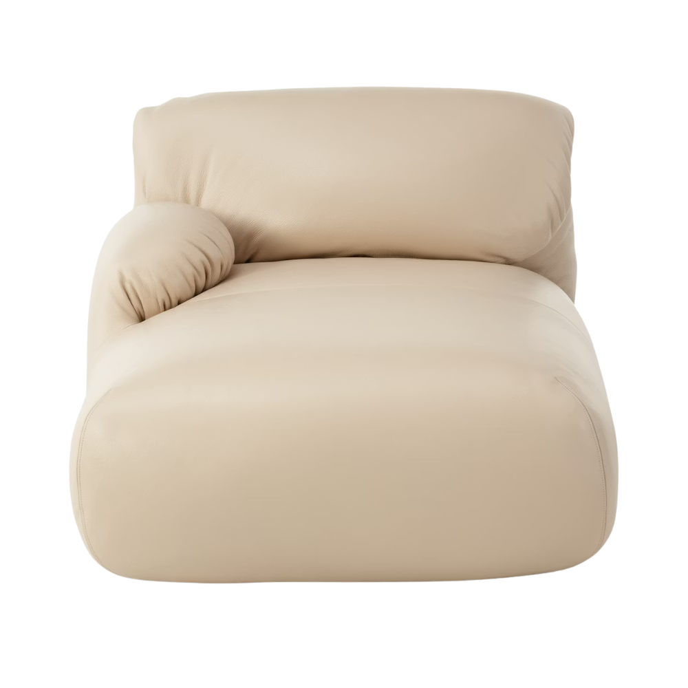 The Leather Luva Modular Chaise Raise Leather Gesso Left from Herman Miller.