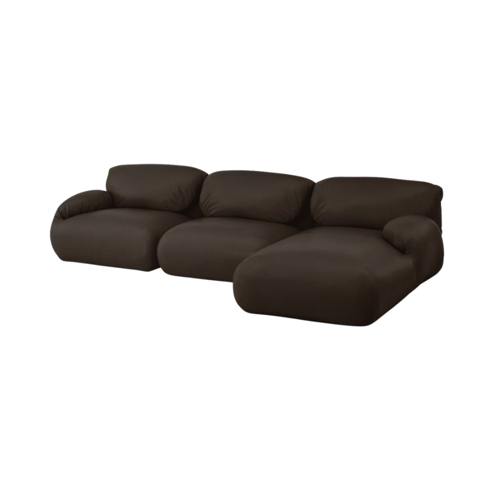 The Leather Luva Modular Three Seater Sectional Prone Leather Java Right from Herman Miller.