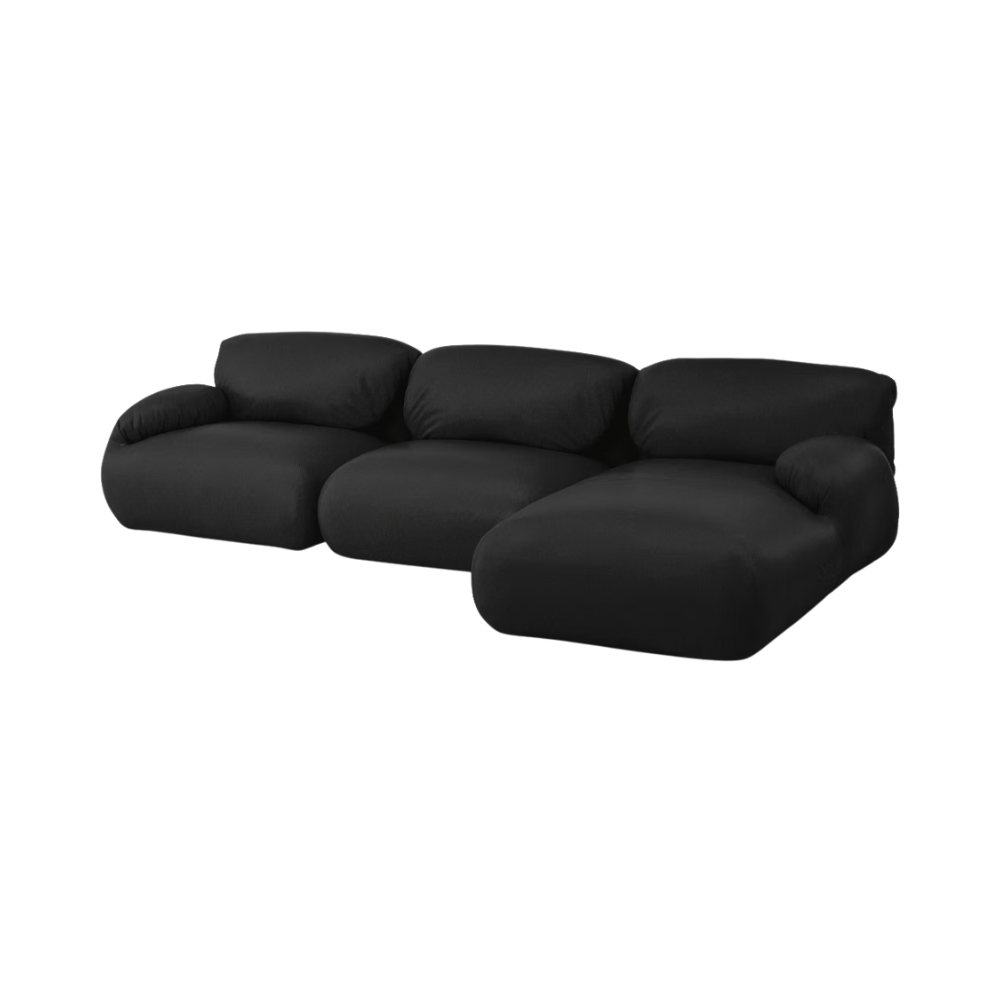 The Leather Luva Modular Three Seater Sectional Prone Leather Sail Right from Herman Miller.