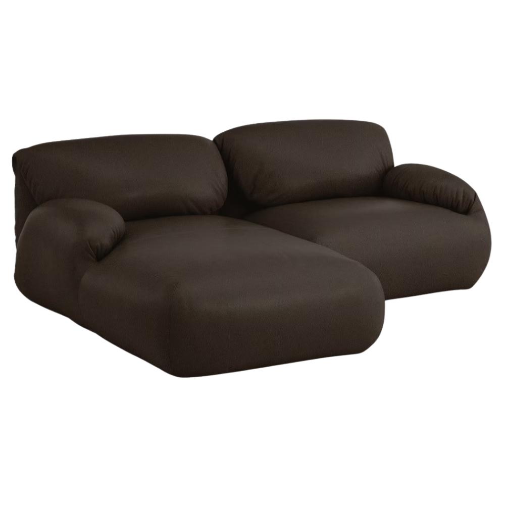The Leather Luva Modular Two Seater Sectional Prone Leather Java Left from Herman Miller.