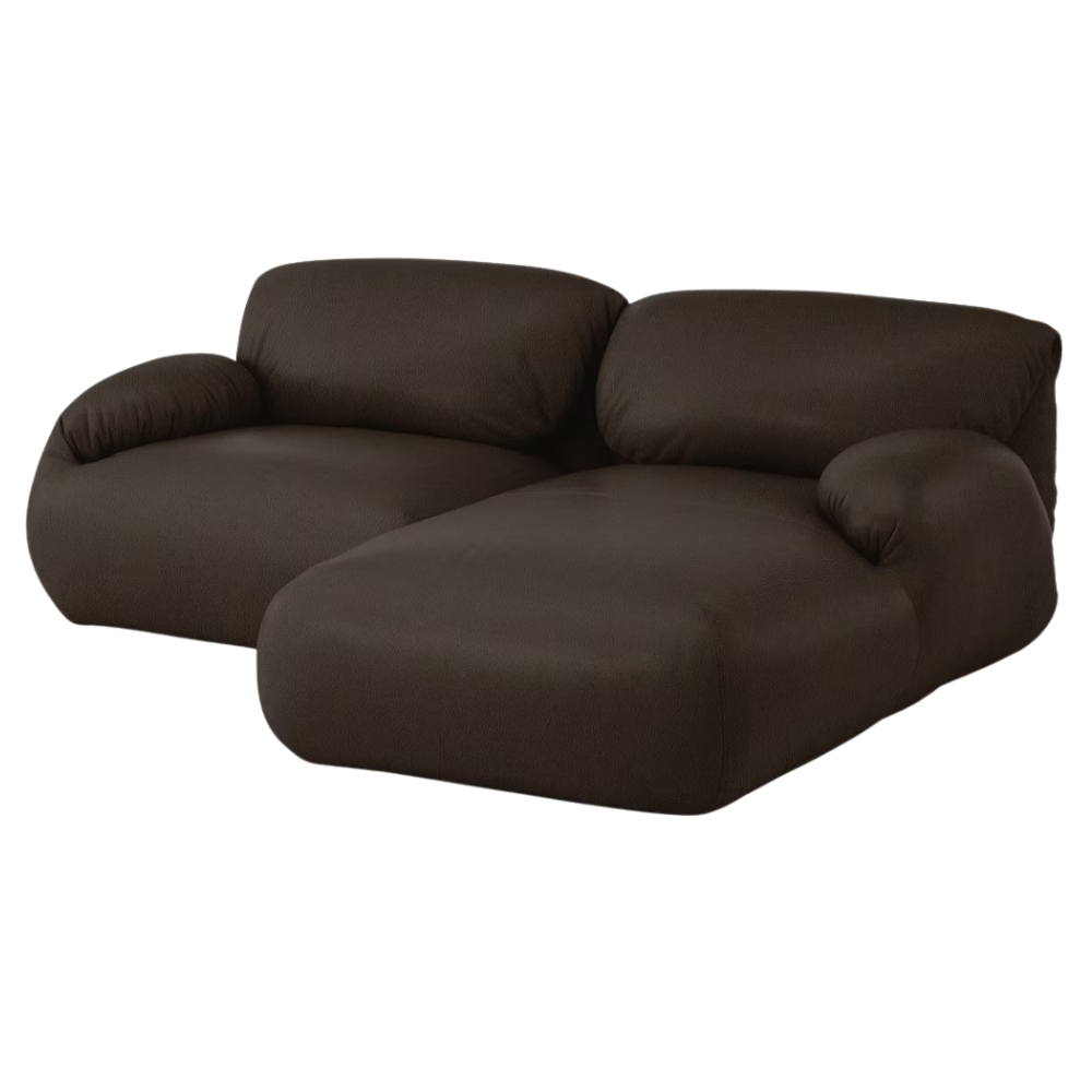 The Leather Luva Modular Two Seater Sectional Prone Leather Java Right from Herman Miller.