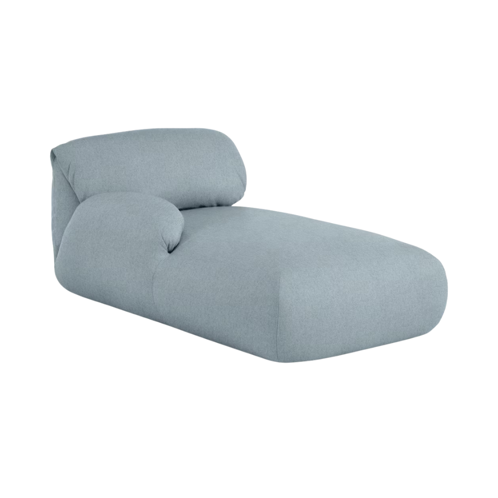The Luva Modular Chaise Mode Heathered Blue Grey Left from Herman Miller.
